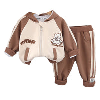 Load image into Gallery viewer, 2 Pieces Set Baby Kid Boys Letters Color-blocking Cartoon Jackets Outwears And Pants Wholesale 230129512
