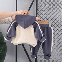 Load image into Gallery viewer, 2 Pieces Set Baby Kid Boys Letters Color-blocking Cartoon Jackets Outwears And Pants Wholesale 230129512
