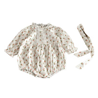 Load image into Gallery viewer, Baby Girls Flower Print Rompers Wholesale 230129521
