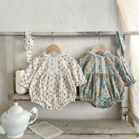 Load image into Gallery viewer, Baby Girls Flower Print Rompers Wholesale 230129521
