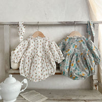 Load image into Gallery viewer, Baby Girls Flower Print Rompers Wholesale 230129521
