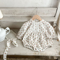 Load image into Gallery viewer, Baby Girls Flower Print Rompers Wholesale 230129521
