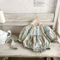 Load image into Gallery viewer, Baby Girls Flower Print Rompers Wholesale 230129521
