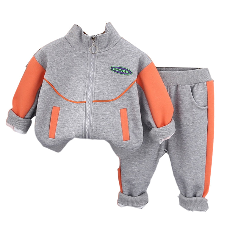 2 Pieces Set Baby Kid Boys Letters Jackets Outwears And Color-blocking Pants Wholesale 230129559