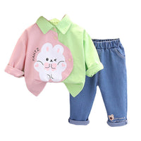Load image into Gallery viewer, 2 Pieces Set Baby Kid Girls Letters Blouses And Jeans Wholesale 230129578
