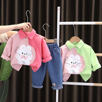 Load image into Gallery viewer, 2 Pieces Set Baby Kid Girls Letters Blouses And Jeans Wholesale 230129578
