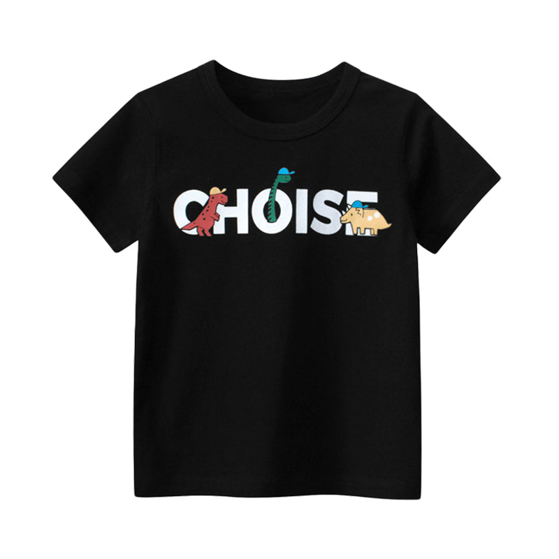 Baby Kid Boys Letters Dinosaur Print T-Shirts Wholesale 230129642