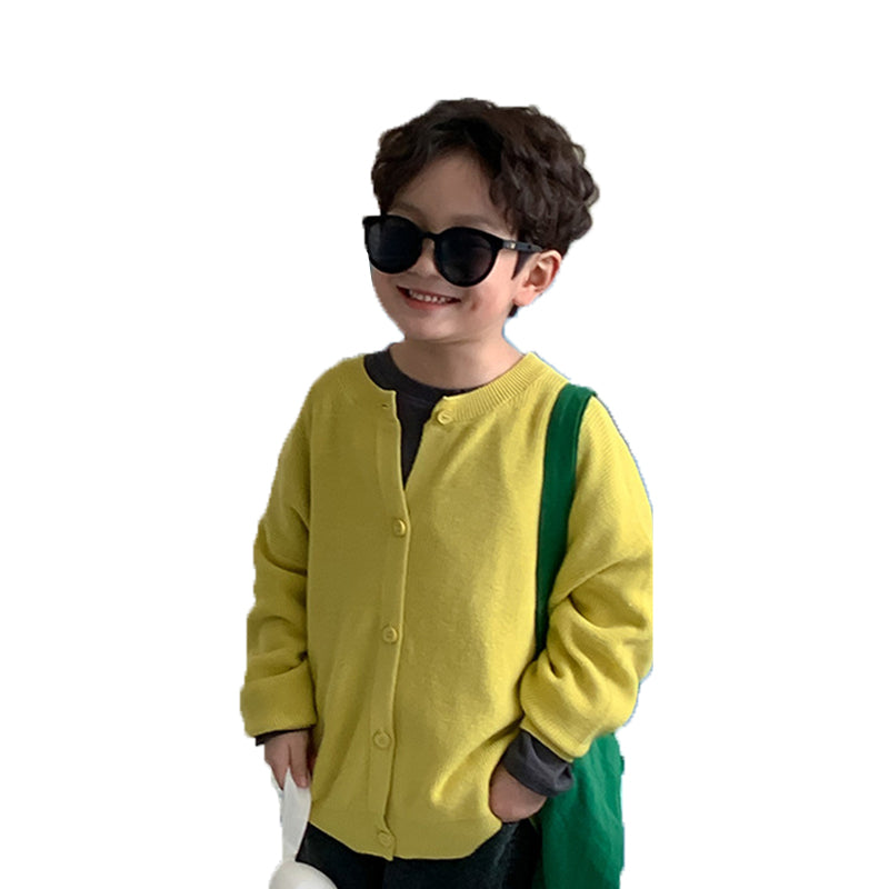 Baby Kid Unisex Solid Color Cardigan Wholesale 230129677