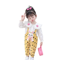 Load image into Gallery viewer, 2 Pieces Set Baby Kid Girls Cartoon Embroidered Shirts And Polka dots Jumpsuits Wholesale 230129710
