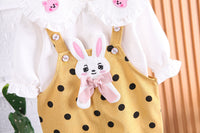 Load image into Gallery viewer, 2 Pieces Set Baby Kid Girls Cartoon Embroidered Shirts And Polka dots Jumpsuits Wholesale 230129710
