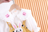 Load image into Gallery viewer, 2 Pieces Set Baby Kid Girls Cartoon Embroidered Shirts And Polka dots Jumpsuits Wholesale 230129710
