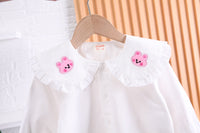 Load image into Gallery viewer, 2 Pieces Set Baby Kid Girls Cartoon Embroidered Shirts And Polka dots Jumpsuits Wholesale 230129710
