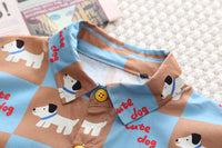 Load image into Gallery viewer, 2 Pieces Set Baby Kid Boys Letters Checked Cartoon Print Shirts And Striped Pants Wholesale 230129716

