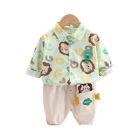 Load image into Gallery viewer, 2 Pieces Set Baby Kid Boys Animals Cartoon Print Shirts And Pants Wholesale 230129726
