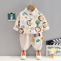 Load image into Gallery viewer, 2 Pieces Set Baby Kid Boys Animals Cartoon Print Shirts And Pants Wholesale 230129726
