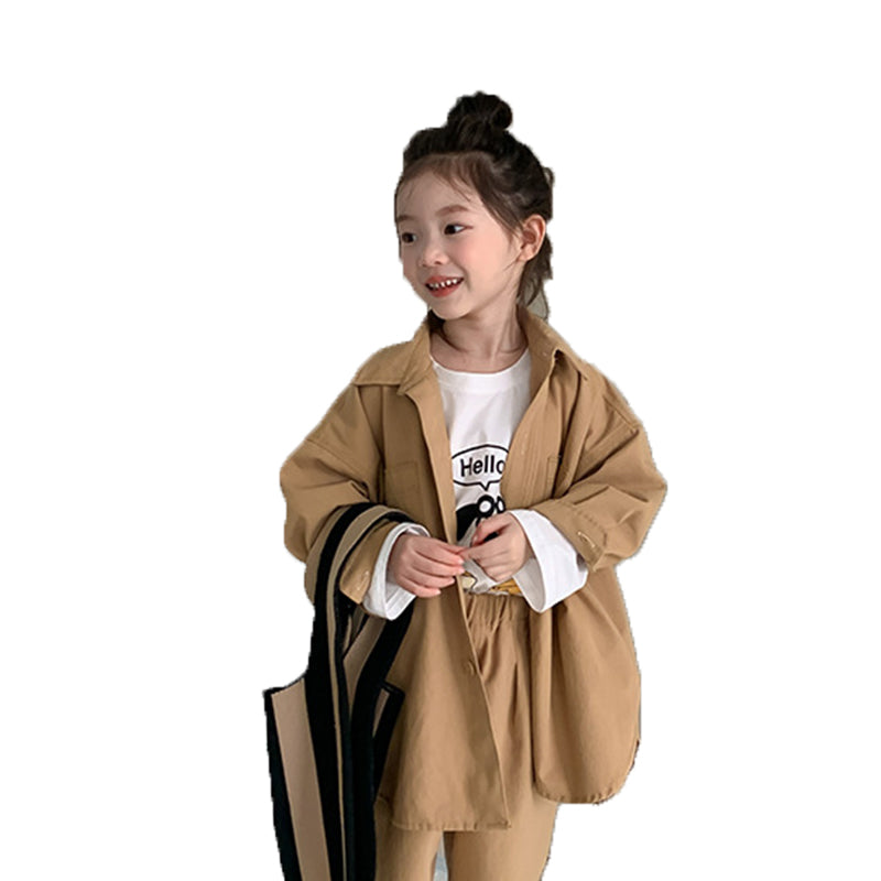2 Pieces Set Baby Kid Unisex Solid Color Jackets Outwears And Pants Wholesale 230129745