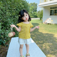 Load image into Gallery viewer, 2 Pieces Set Baby Kid Girls Polka dots Tops And Solid Color Shorts Wholesale 23020105
