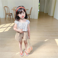 Load image into Gallery viewer, 2 Pieces Set Baby Kid Girls Polka dots Tops And Solid Color Shorts Wholesale 23020105
