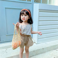 Load image into Gallery viewer, 2 Pieces Set Baby Kid Girls Polka dots Tops And Solid Color Shorts Wholesale 23020105

