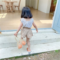Load image into Gallery viewer, 2 Pieces Set Baby Kid Girls Polka dots Tops And Solid Color Shorts Wholesale 23020105
