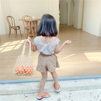 Load image into Gallery viewer, 2 Pieces Set Baby Kid Girls Polka dots Tops And Solid Color Shorts Wholesale 23020105
