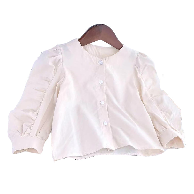 Baby Kid Girls Solid Color Shirts Wholesale 230201153
