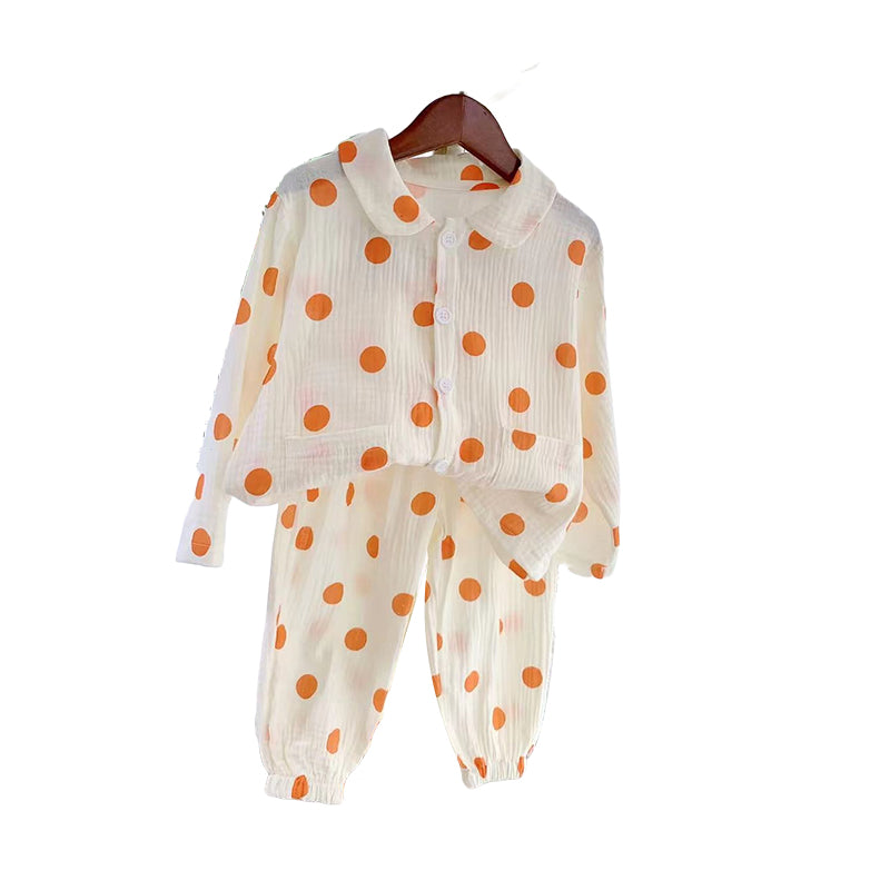 2 Pieces Set Baby Kid Girls Polka dots Shirts And Pants Wholesale 230201157