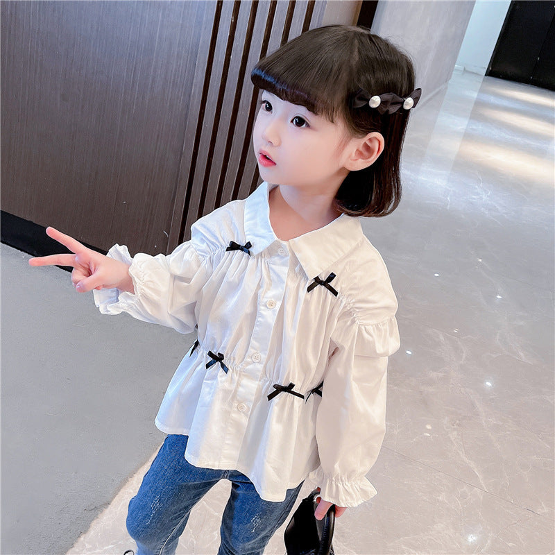 Baby Kid Girls Bow Blouses Wholesale 230201187