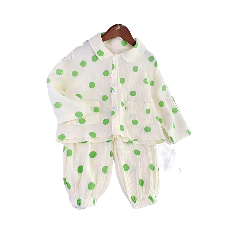 2 Pieces Set Baby Kid Unisex Polka dots Tops And Pants Wholesale 230201195