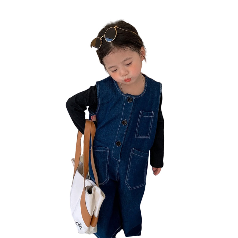 Baby Kid Girls Solid Color Jumpsuits Wholesale 230201196