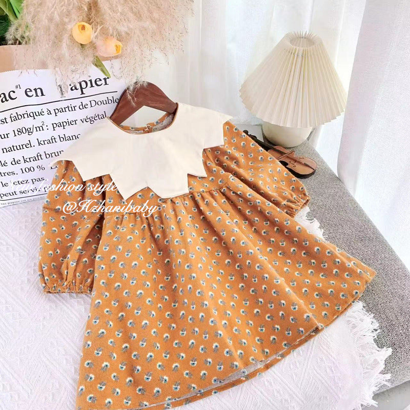 Baby Kid Girls Flower Print Dresses Wholesale 230201203