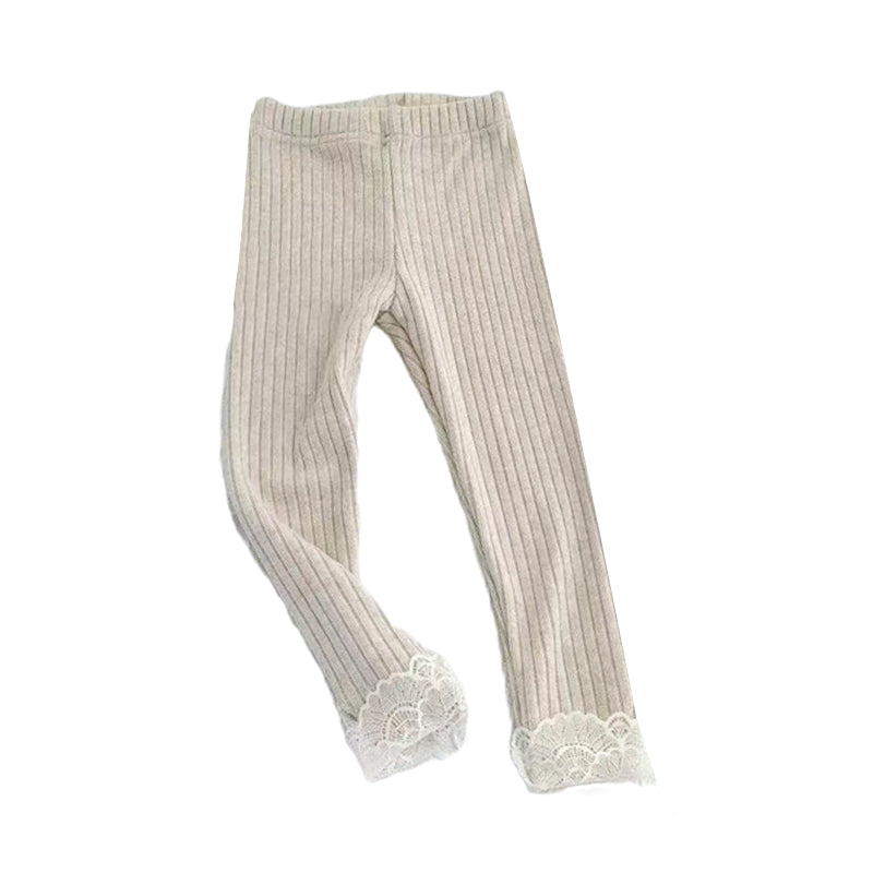 Baby Kid Girls Lace Muslin&Ribbed Pants Wholesale 230201206