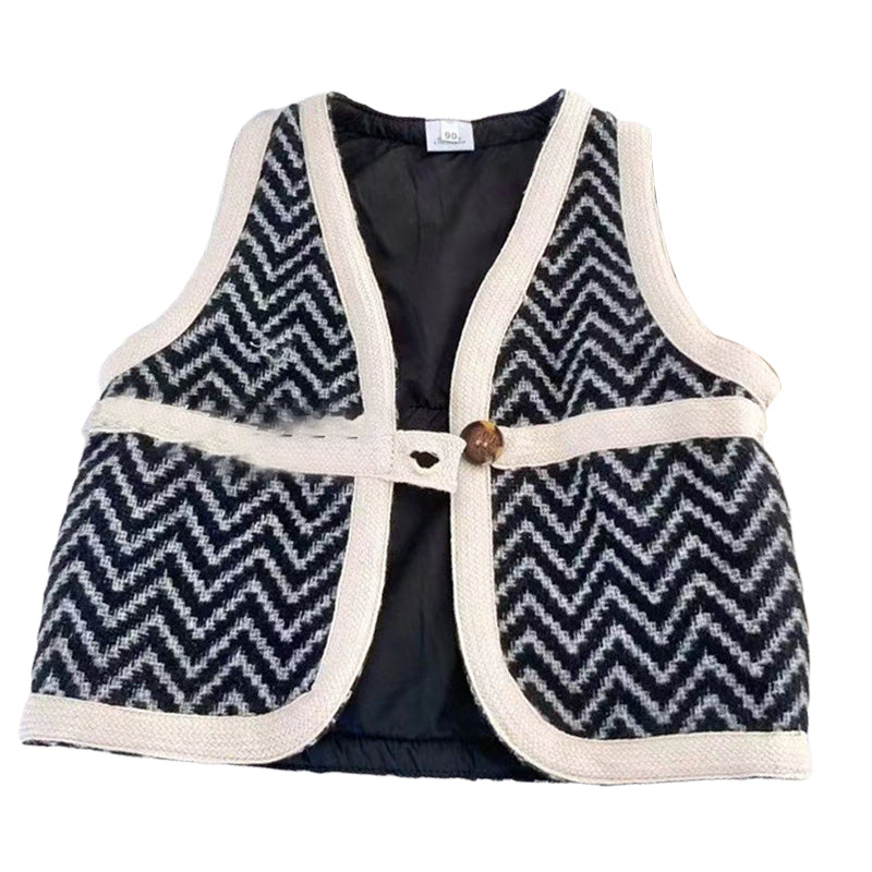 Baby Kid Girls Solid Color Graphic Print Vests Waistcoats Wholesale 230201220