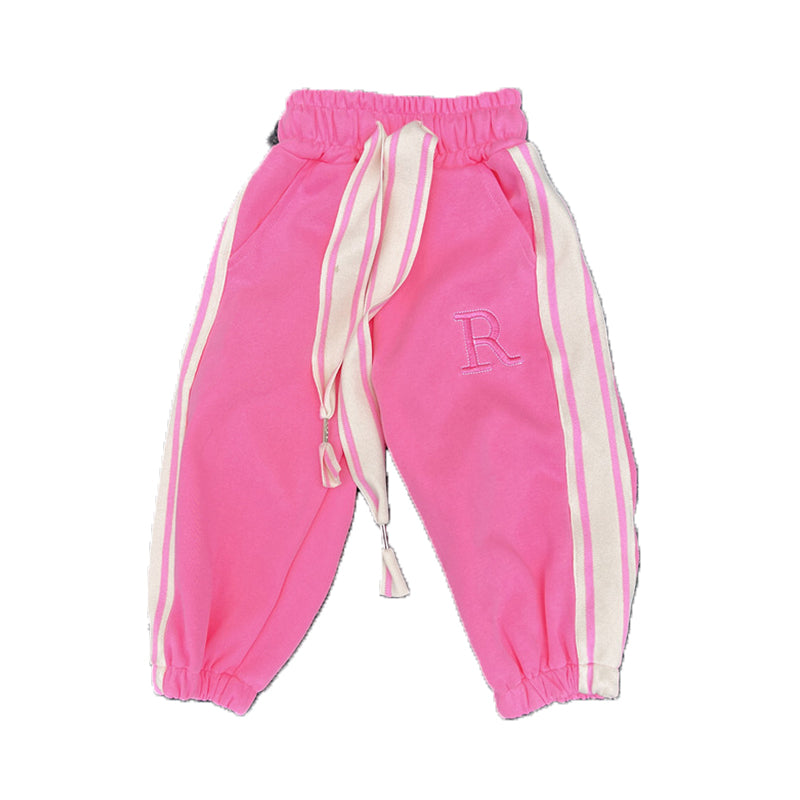 Baby Kid Girls Striped Letters Sports Pants Wholesale 230201223