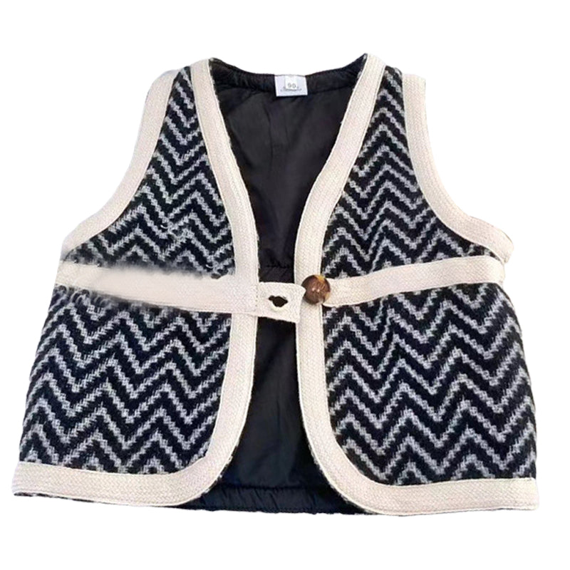 Baby Kid Girls Striped Vests Waistcoats And Solid Color Blouses Wholesale 230201241