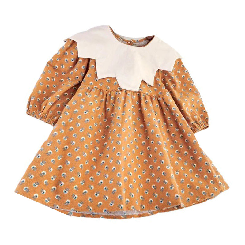 Baby Kid Girls Flower Print Dresses Wholesale 230201247