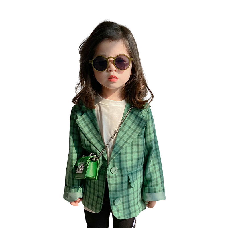 Baby Kid Girls Checked Jackets Outwears Wholesale 23020126