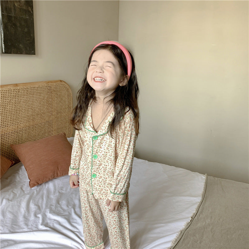 2 Pieces Set Baby Kid Girls Flower Print Tops And Pants Wholesale 230201263