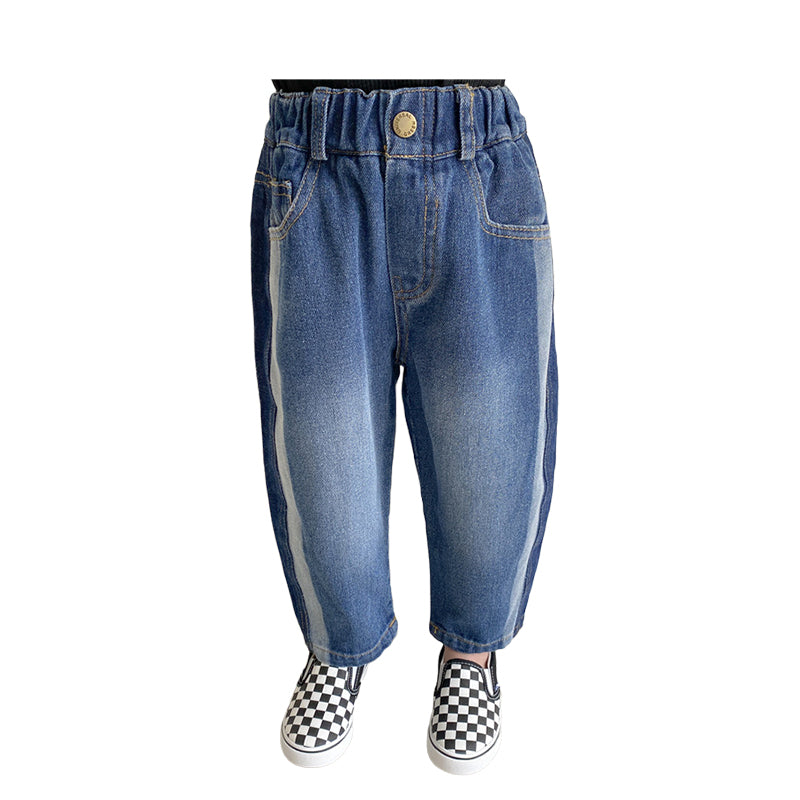 Baby Kid Girls Color-blocking Pants Jeans Wholesale 230201272