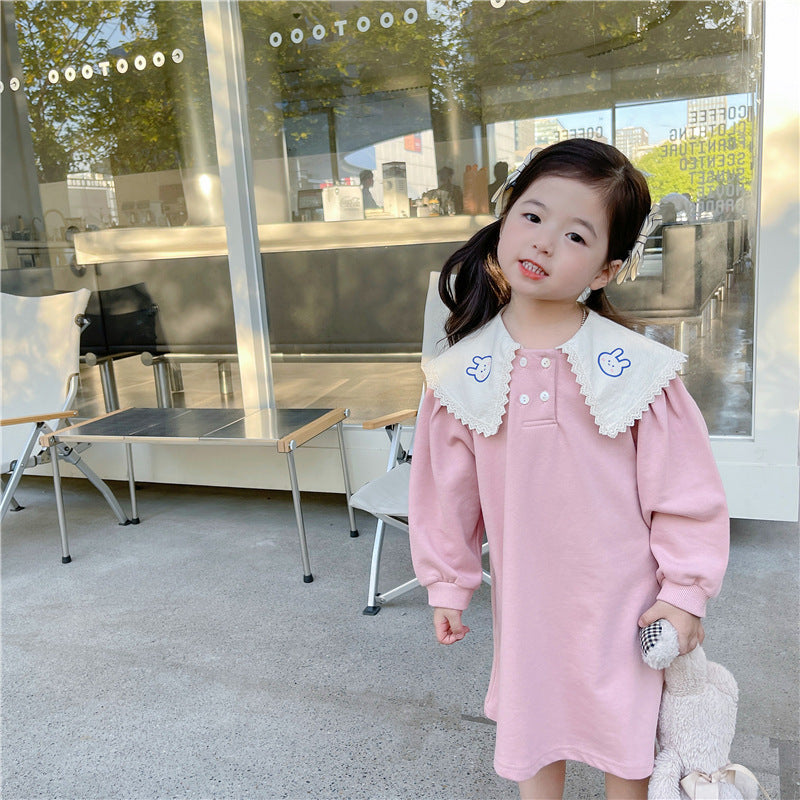 Baby Kid Girls Cartoon Embroidered Print Dresses Wholesale 230201288