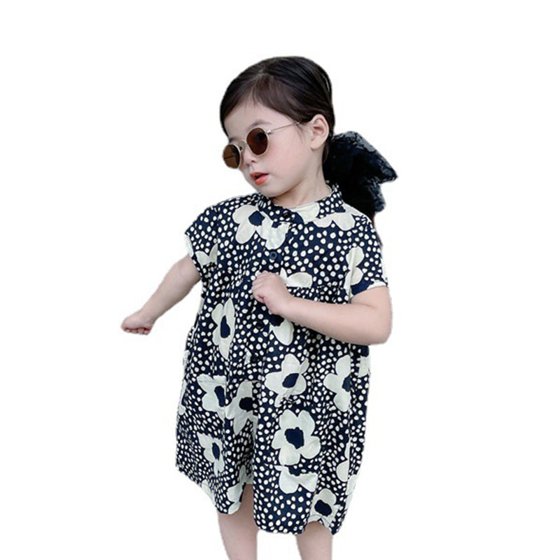 Baby Kid Girls Flower Print Jumpsuits Wholesale 230201311