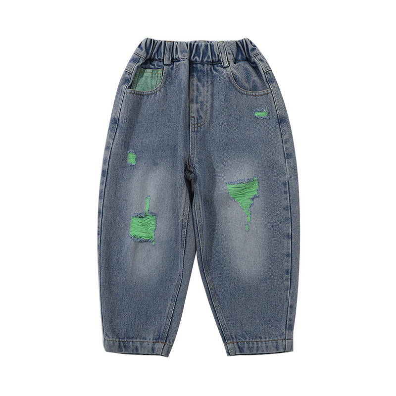 Baby Kid Unisex Ripped Pants Jeans Wholesale 230201349