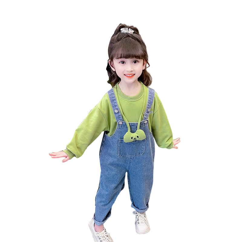2 Pieces Set Baby Kid Girls Solid Color Hoodies Sweatshirts And Jumpsuits Wholesale 230201362