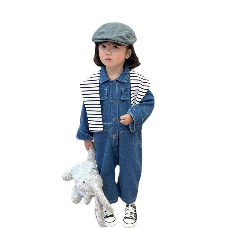 Baby Kid Girls Solid Color Jumpsuits Wholesale 230201369