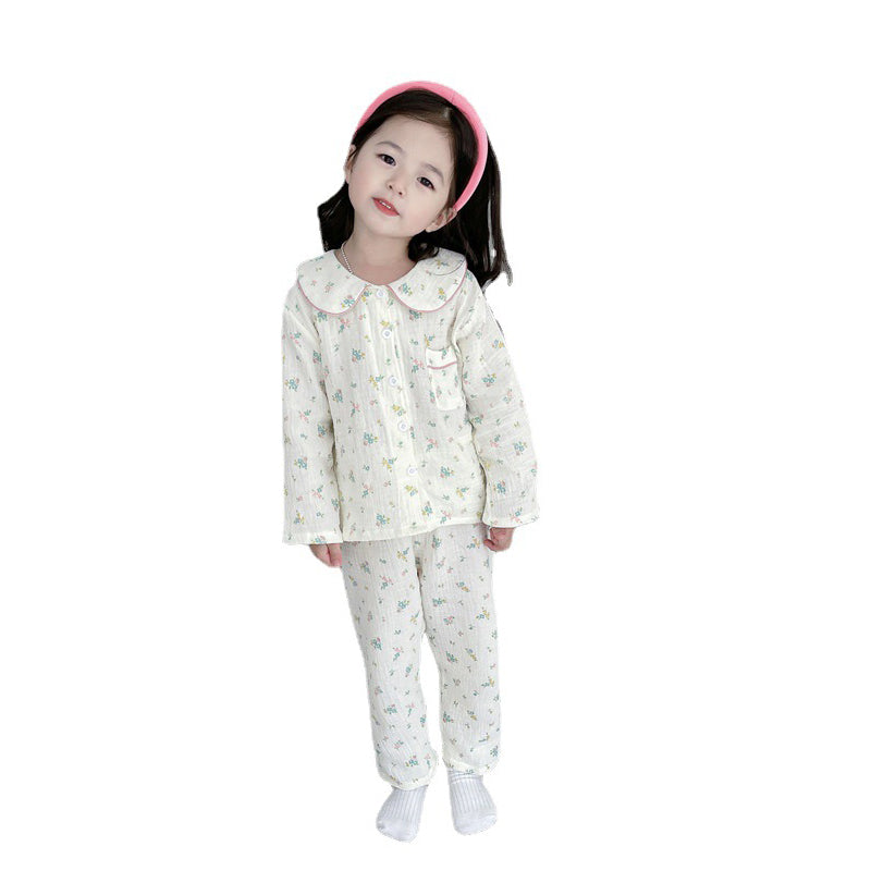 2 Pieces Set Baby Kid Girls Flower Print Tops And Pants Wholesale 230201410