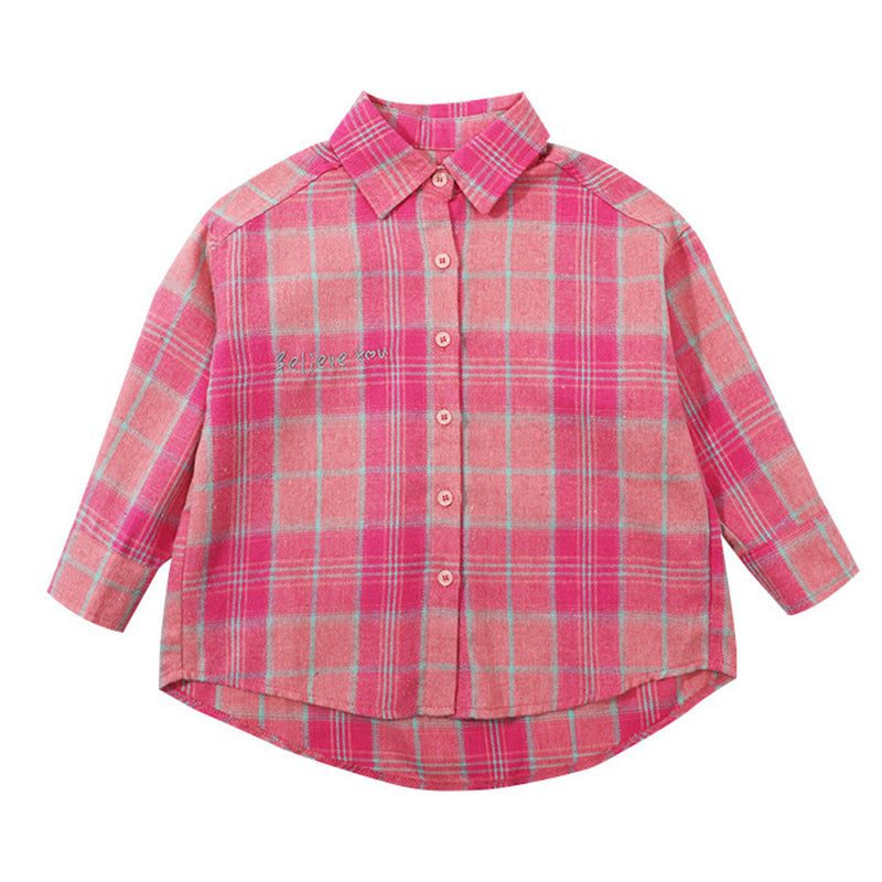 Baby Kid Girls Checked Shirts Wholesale 230201426