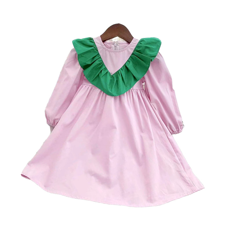 Baby Kid Girls Color-blocking Dresses Wholesale 23020152