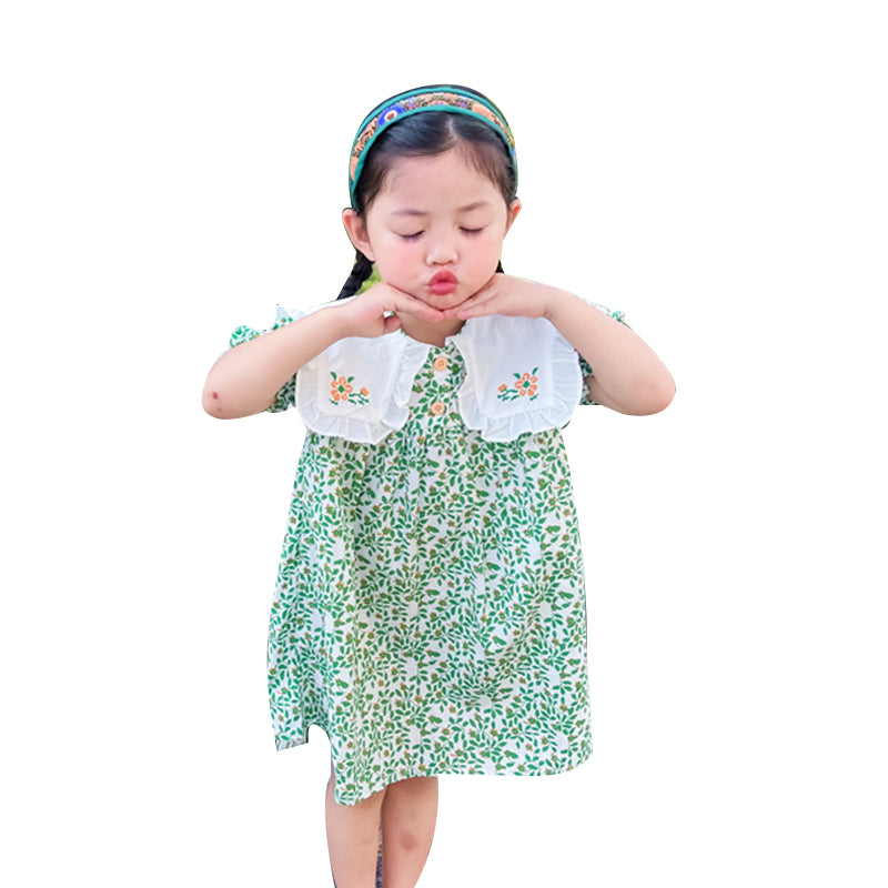 Baby Kid Girls Flower Print Dresses Wholesale 23020157