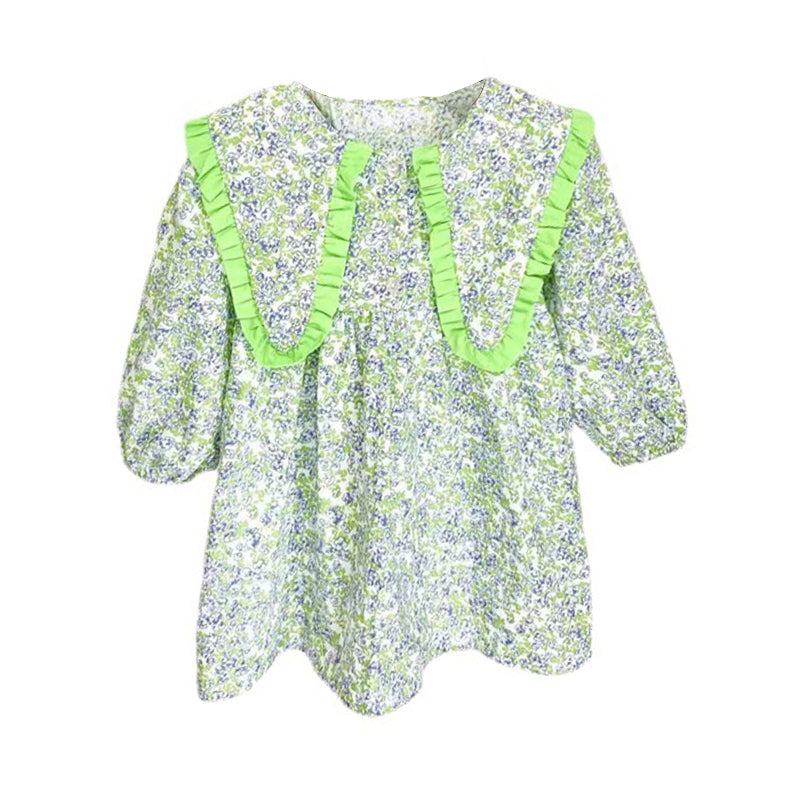 Baby Kid Girls Flower Print Dresses Wholesale 23020175
