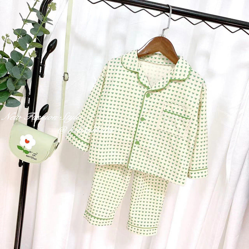 2 Pieces Set Baby Kid Boys Love heart Print Jackets Outwears And Pants Wholesale 23020190